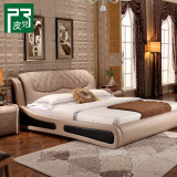家具皮床 双人床 软体床 皮艺床 1.8米品牌真皮床 婚床 软床