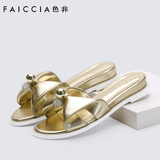 Faiccia/色非2016夏季新款时尚夏季女鞋蝴蝶结坡跟女凉鞋B157