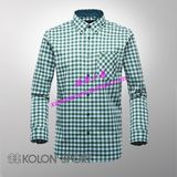 KOLON SPORT 16夏韩国代购 绿男格子防紫外线长袖衬衫 JWSXM16203