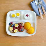 日式白色陶瓷西餐盘子分格盘儿童早餐盘骨瓷点心盘创意自助快餐盘