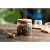 茶叶罐玻璃密封罐小号玻璃罐子创意带盖储物罐透明咖啡罐茶具配件