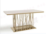 客厅金属餐台简约现代新款热销餐桌新古典创意桌子不锈钢定制家具