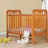 婴儿床实木欧式无油漆多功能圆球床松木游戏床环保宝宝儿童床