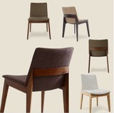 实木休闲椅子 简约时尚布艺餐椅 北欧现代风格椅 酒店会所 咖啡椅