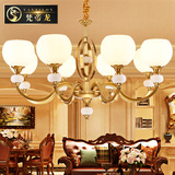 美式全铜吊灯简约现代大气客厅灯餐厅灯欧式创意卧室灯田园吊灯具