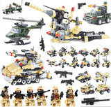 乐高积木组拼装玩具车男孩益智军事部队飞机塑料人仔武器变形坦克