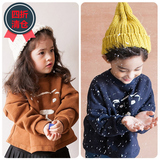 特 现货韩国进口童装代购冬mnn男童女童香蕉条纹儿童加绒卫衣