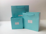 竖版手提纸袋 绿粉红糖果色 礼品袋 购物袋 彩色纸袋 面膜包装袋