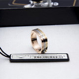 欧娜韩国代购个性戒指女三色彩金玫瑰金可转动新款食指环钛钢饰品