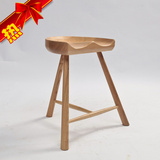 小矮凳  吧椅 实木椅子 日式原木餐椅 北欧简约餐椅wd-969320