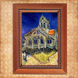 油画高端定制 纯手绘欧式梵高名画阿维尔斯的教堂