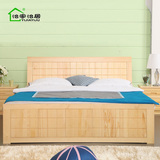 简约床类全实木成人双人床1.5 1.8松木家具单人床1.2米田园大婚床