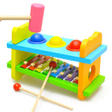 木制玩具敲球木琴组合 钢片8音阶敲琴儿童敲打乐器小球组合玩具