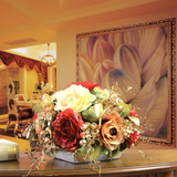 欧式仿真花套装假花绢花玫瑰花整体花艺客厅家居摆设装饰花摆件