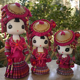 云南民族娃娃手工艺品人偶摆件创意小礼品装饰品中国特色傣族