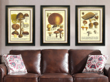 美式客厅装饰画带框画 卧室法式壁画餐厅挂画沙发背景蘑菇墙画