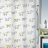 瑞士品牌SPIRELLA新品Doggi斑点狗 浴室环保PEVA塑料防水浴帘包邮