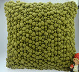 高档进口羊毛球立体抱枕沙发床上大靠垫样板间板房飘窗绿色靠包