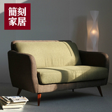 北欧宜家日式单人双人组合创意布艺沙发咖啡店简约休闲小型沙发椅