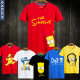 Agitation辛普森一家短袖T恤t恤The Simpsons纯棉 男士打底衫体恤