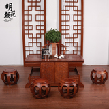红木家具 中式仿古实木小茶台 非洲花梨木功夫茶道桌 茶桌椅组合