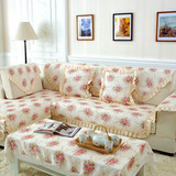 沙发垫亚麻布艺衍缝 防滑颗粒订做 四季时尚欧式沙发贵妃座垫米色