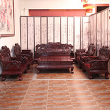 集美红红木家具南美红酸枝木纹宝沙发10件套明清中式实木沙发组合