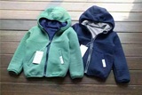 韩国原单秋冬新款男童纯棉两面穿外套 儿童加厚连帽卫衣夹克包邮