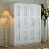 现代简约板式衣柜  整体组合四门衣柜 卧室木质白色开门大衣橱