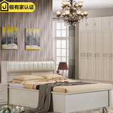 家乐居现代简约实木质床1.8米板式储物床高箱床1.5米双人床包物流