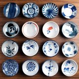 包邮 中日式餐具厂家小碗碟手绘釉下彩青花瓷创意手彩陶瓷 批发