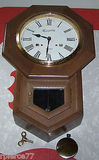 美国代购 老式古董钟表MONTGOMERY实木时钟 装饰壁钟挂钟