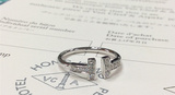 专柜正品代购Tiffany蒂芙尼玫瑰金18K金女士T型镶钻戒指情侣戒指