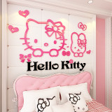 kitty猫3d立体亚克力墙贴沙发卧室儿童房床头背景墙壁卡通装饰品
