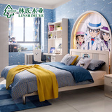 林氏木业青少年儿童床1.2 1.5米单人床板式床双人床韩式家具55001