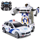遥控车一键变形金刚儿童6-2岁男孩玩具变身汽车机器人礼T6F