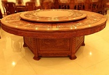 100%非洲花梨木圆桌圆台椅 红木家具电动大圆桌2米圆形实木餐桌