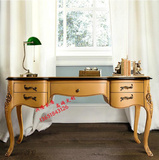 外贸原单法美式实木雕花书桌电脑桌奢华别墅办公桌欧式新古典书桌
