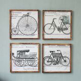 美式乡村简约做旧咖啡厅酒吧自行车壁画/炭化木框墙饰/现代装饰画