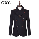 GXG男装2015冬装短款修身呢子外套男英伦风羊毛呢大衣韩版风衣潮