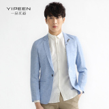 Yipeen/一品优越 男士休闲亚麻小西服薄款 修身青年棉麻单西外套
