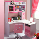 儿童书桌书柜组合公主女孩卧室家用电脑桌椅欧式儿童套房家具书台