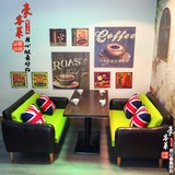 复古咖啡厅沙发港式茶餐厅西餐厅甜品奶茶店卡座桌椅组合批发