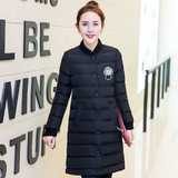 2015冬装新款韩版纯色中长款棉衣大码修身加厚棉袄羽绒棉服外套女