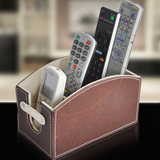 创意欧式PU皮革遥控器盒客厅桌面遥控器收纳盒手机钥匙杂物储物盒
