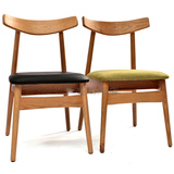 全豪实木餐椅简约现代靠背餐厅椅子酒店中式餐厅餐桌椅橡木凳子