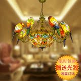 欧式多头鹦鹉鸟吊灯卧室客厅餐厅书房大气豪华创意个性复古玻璃燈
