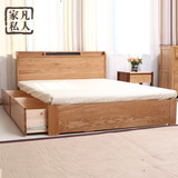 纯实木橡木床箱体床储物高箱床1.5/1.8米双人床卧室家具