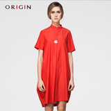 ORIGIN安瑞井品牌女装2016夏季新品连衣裙原创英伦中长款丝棉裙子