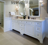 美式浴室柜组合双盆实木欧式橡木卫浴柜卫生间洗手台盆柜洗漱台盆